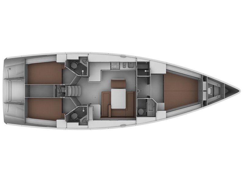 Layout of sailing yacht Bavaria Cruiser 45 iBulut for charter in Orhaniye in Turkey