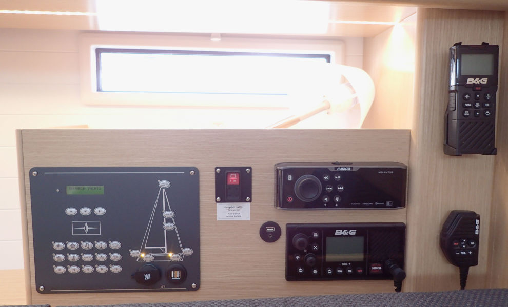 Navigation table in sailing yacht Bavaria Cruiser 46 Rama for charter in Gocek in Turkey