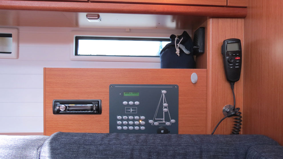 Navigation table in sailing yacht Bavaria Cruiser 46 Sita for charter in Gocek in Turkey