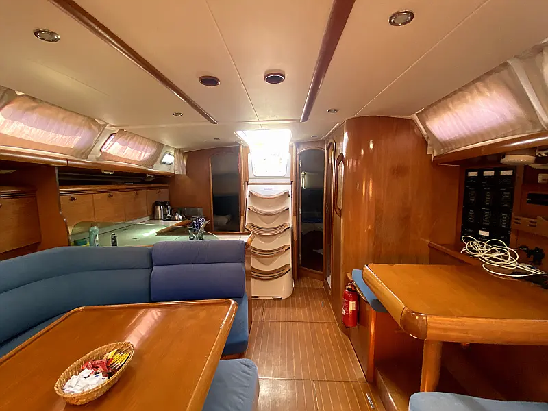 Navigation table in sailing boat Beneteau Cyclades 39.3 Six Pack for charter in Fethiye in Turkey
