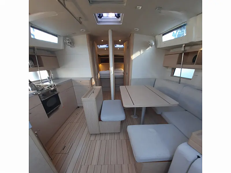 Saloon in sailing yacht Beneteau Oceanis 46.1 Melissa in Fethye in Turkey