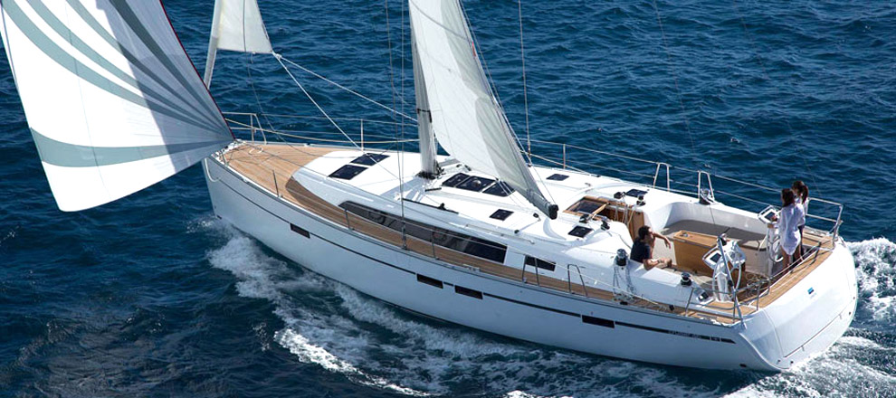 Solar panels of sailing yacht Bavaria Cruiser 46 Sita for charter in Gocek in Turkey