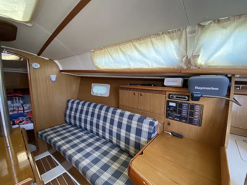 Navigation table in sailing boat Jeanneau Sun Odyssey 32i Elif for charter in Fethiye in Turkey