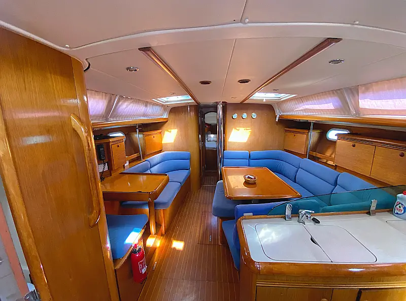 Saloon in sailing yacht Jeanneau Sun Odyssey 43 Saida for charter in Fethiye in Turkey