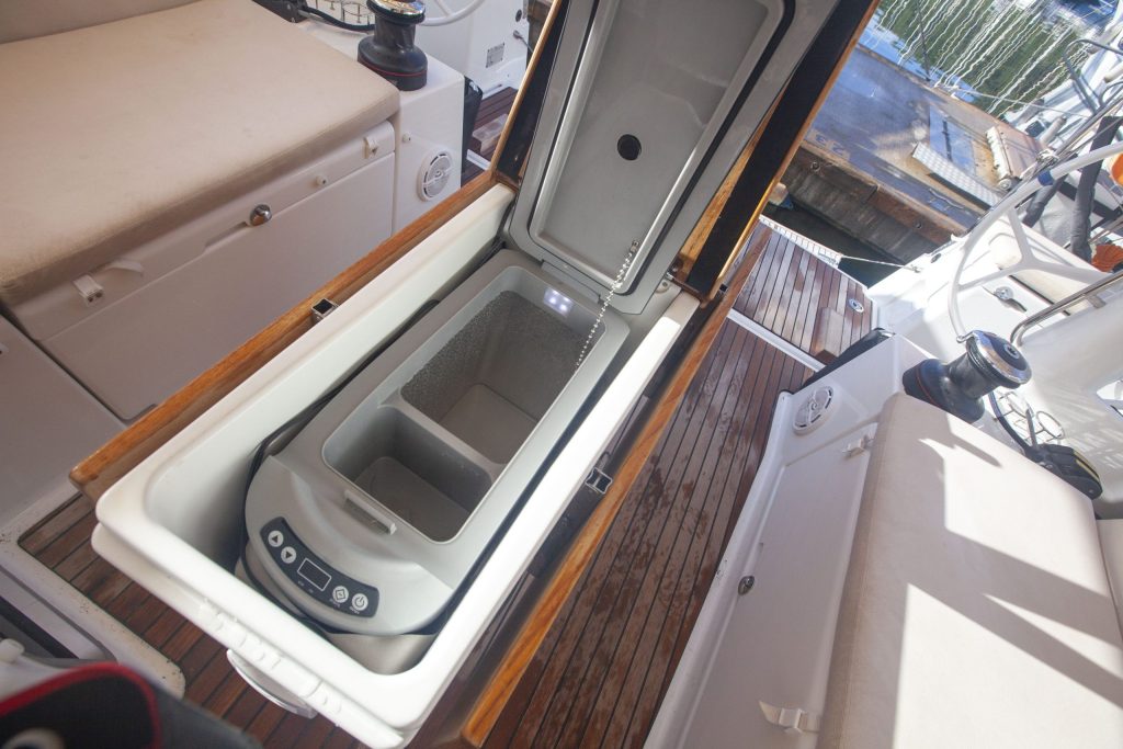 Cockpit of sailing yacht Jeanneau Sun Odyssey 440 Celtic Breeze for charter in Orhaniye near Marmaris in Turkey