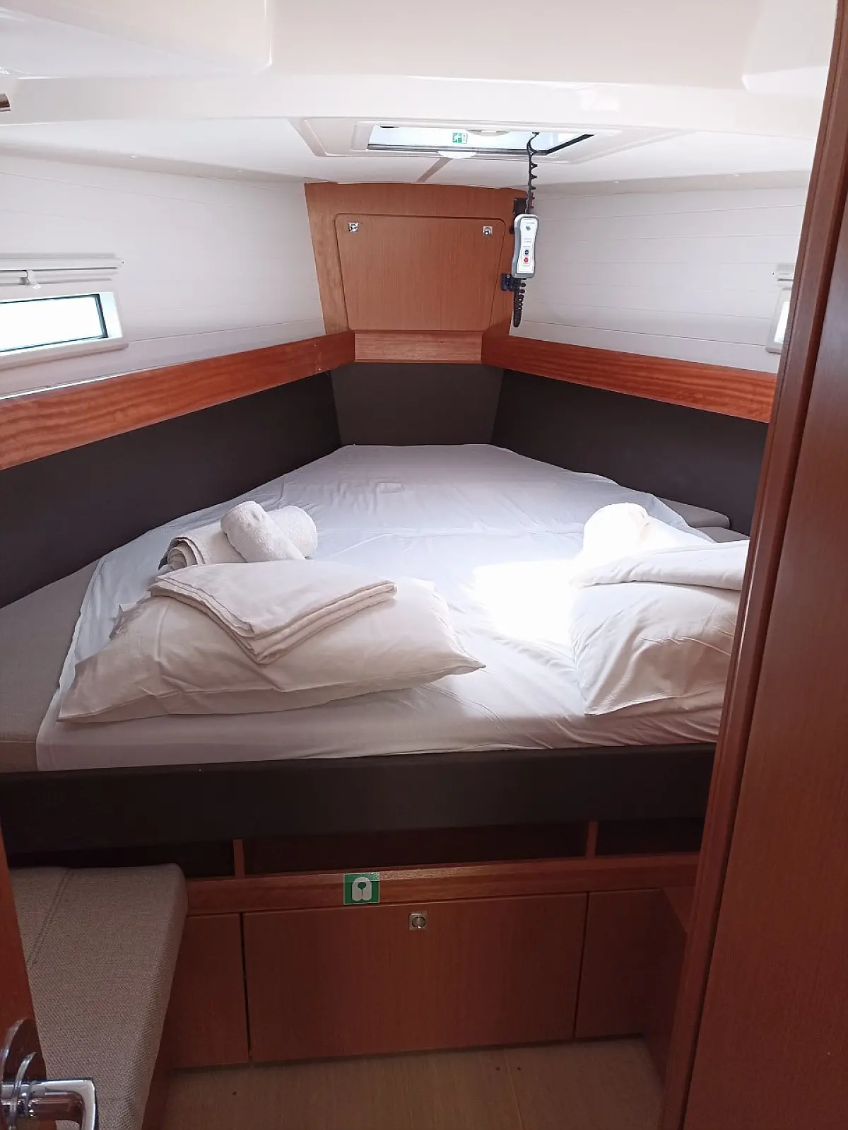 Forward cabin in sailing yacht Bavaria Cruiser 41 for charter in Cephalonia in Greece
