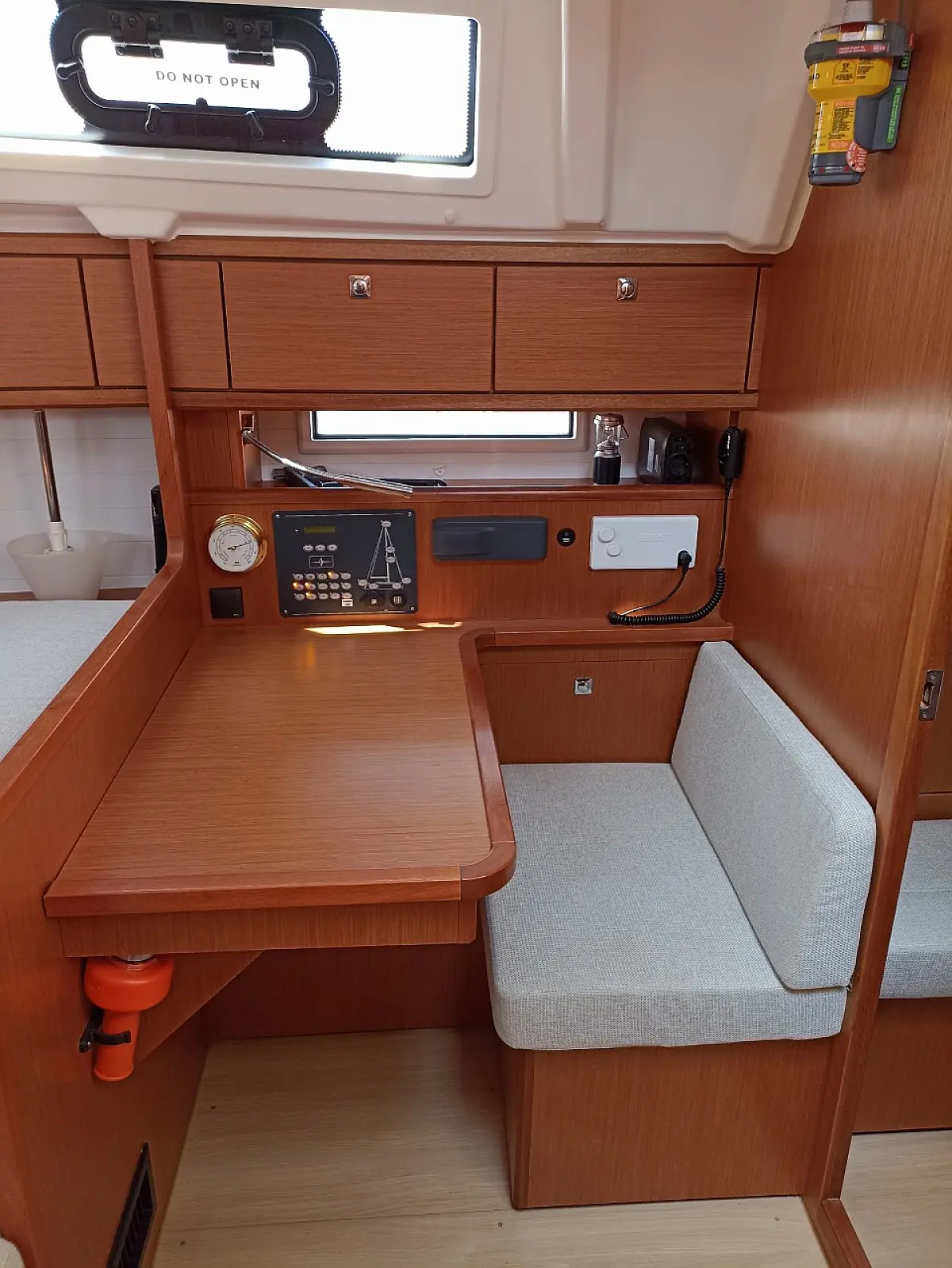 Navigation table in sailing yacht Bavaria Cruiser 41 for charter in Cephalonia in Greece