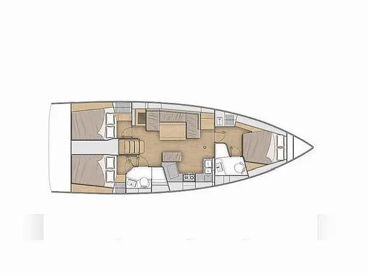 Layout of sailing yacht Beneteau Oceanis 40.1 Milon for charter in Cephalonia in Greece