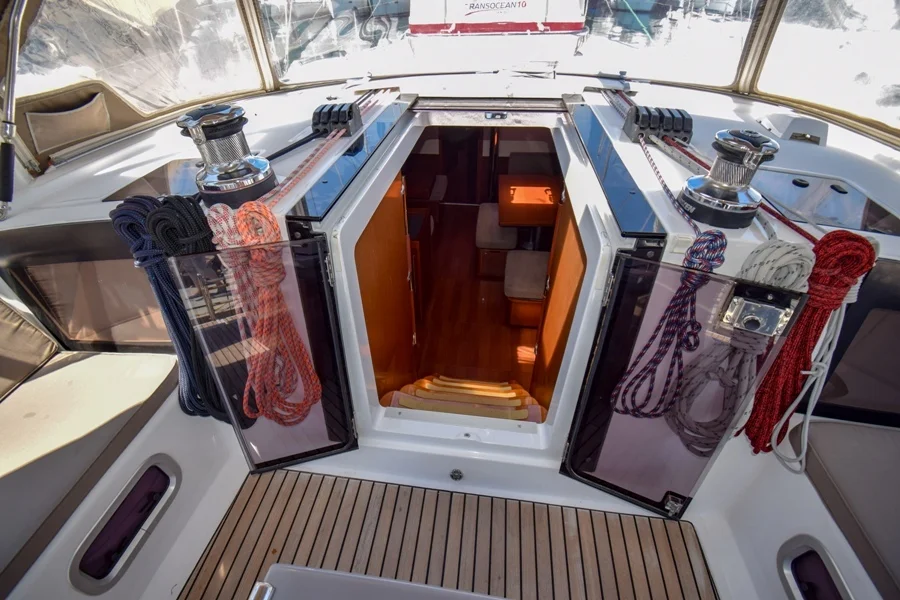 Cockpit of sailing yacht Beneteau Oceanis 45 Tonic in Marmaris in Turkey