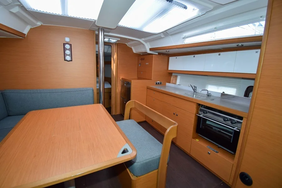 Galley in sailing yacht Dufour 430 Grand Large Ida for charter in Marmaris in Turkey