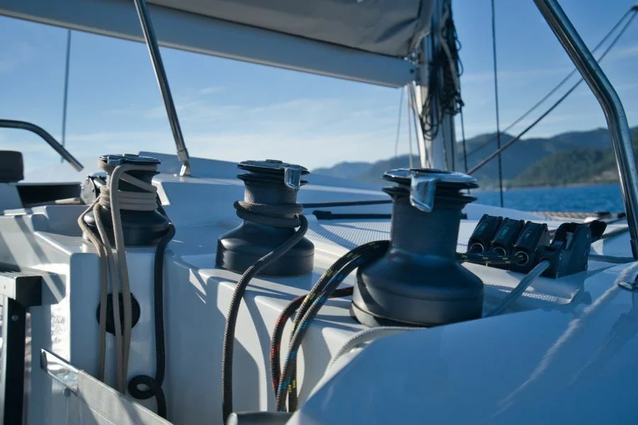 Cockpit of catamaran Fountaine Pajot Astrea 42 Adele in Marmaris in Turkey