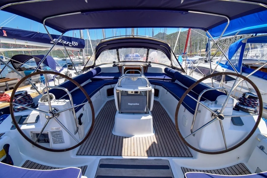 Cockpit of sailing yacht Jeanneau 53 Nazli Denizim for charter in Marmaris in Turkey