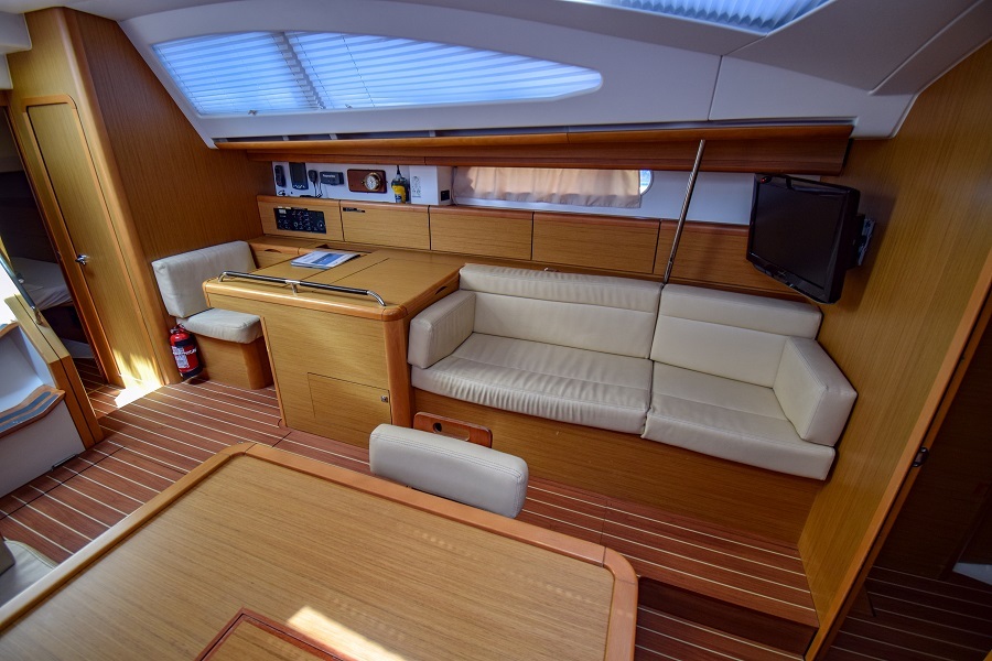 Navigation table in sailing yacht Jeanneau Sun Odyssey 50DS Eleven for charter in Marmaris in Turkey