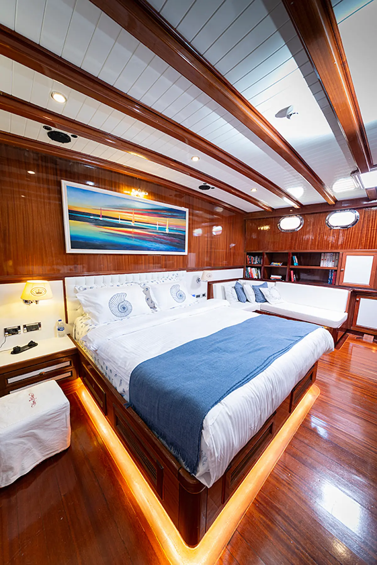 Master cabin in Superior Gulet Queen of Datca in Kos Island in Greece