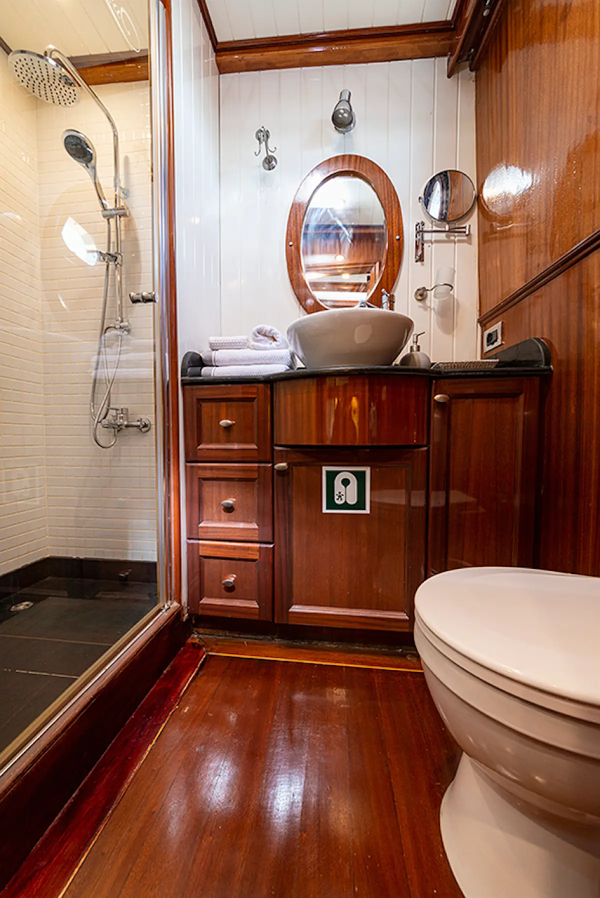 Bathroom in Twin cabin in Superior Gulet Queen of Datca in Kos Island in Greece