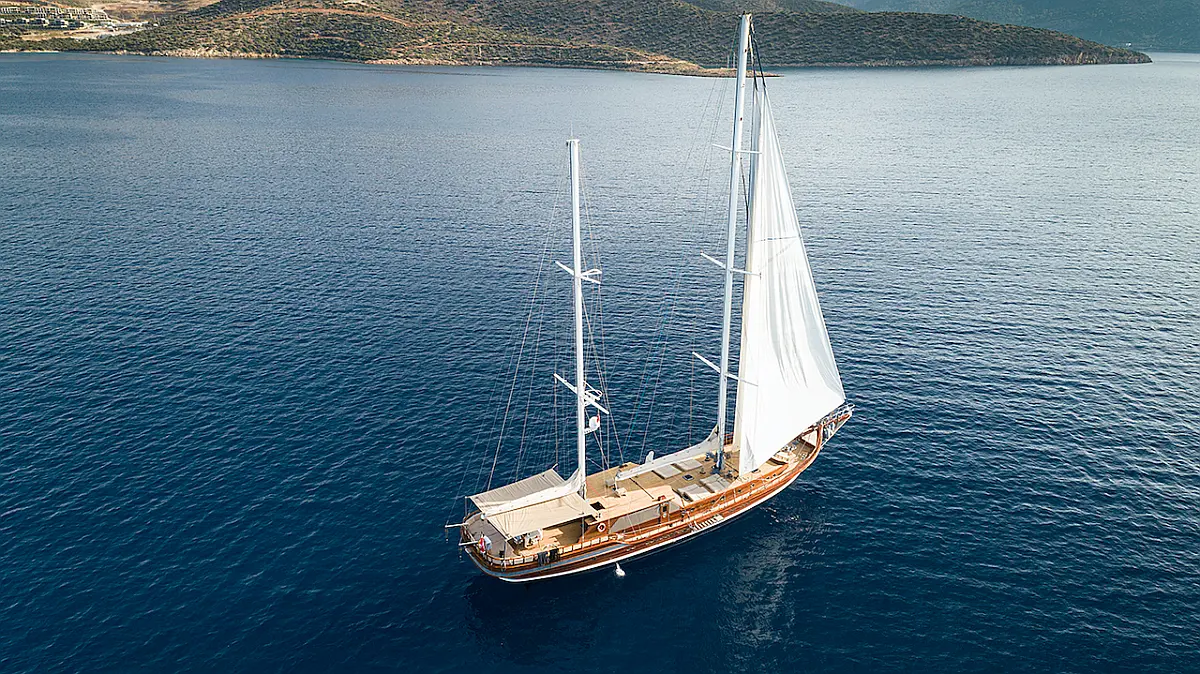 Deck of Superior Gulet Queen of Datca for cruises in Aegean Sea