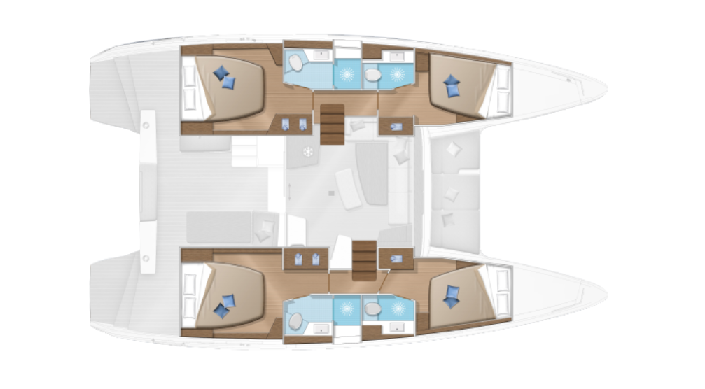 Layout of catamaran Lagoon 42 Puma III