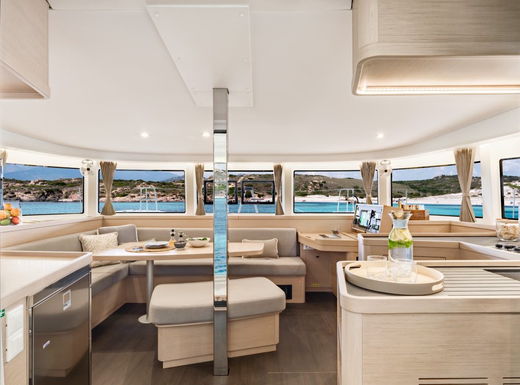 Saloon of catamaran Lagoon 42