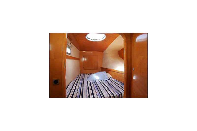 Forward cabin in catamaran Fountaine Pajot Belize 43 Piropo for charter in Cuba