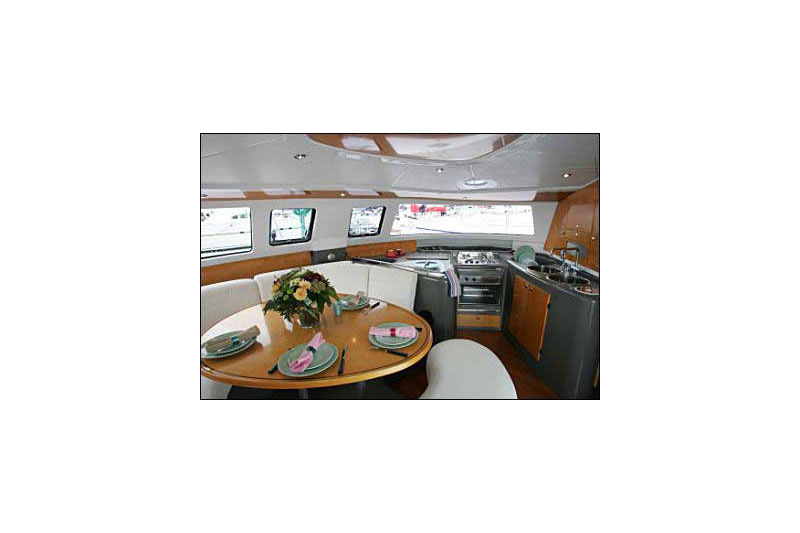 Galley in catamaran Fountaine Pajot Belize 43 Piropo for charter in Cuba