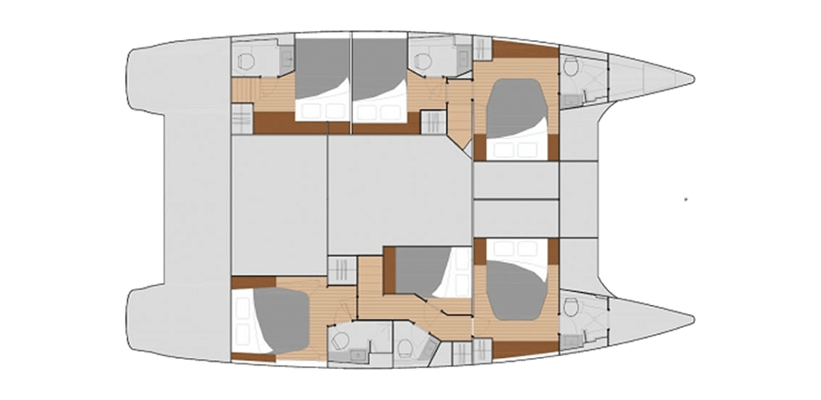Layout of catamaran Saba 50 Nina IV