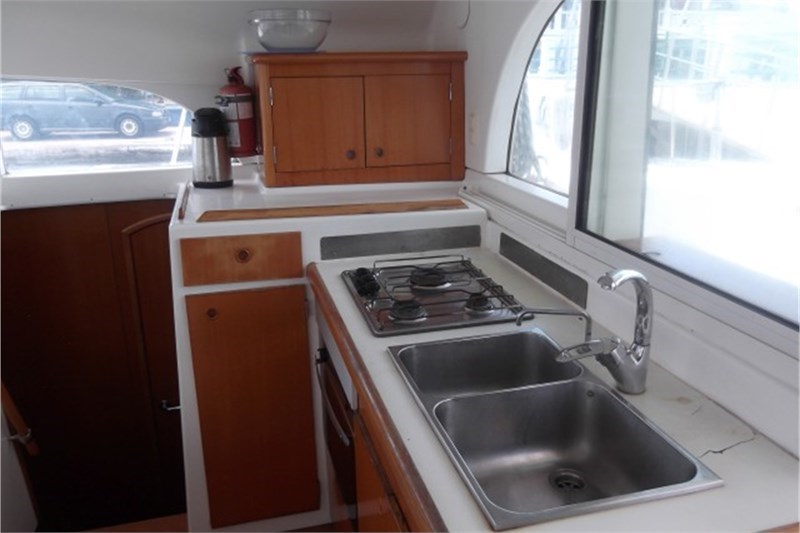 Galley in catamaran Lagoon 380 Marlene for charter in Cuba