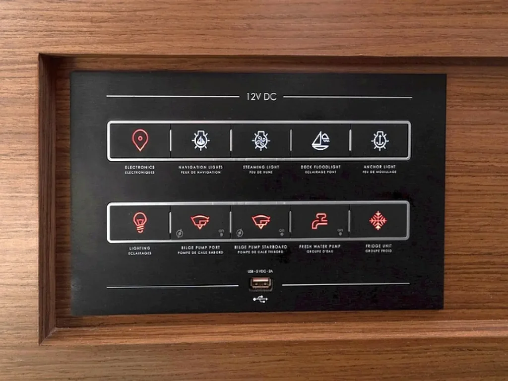 Air conditioning control panel in catamaran Lagoon 46 Sol Griso for charter in Cuba