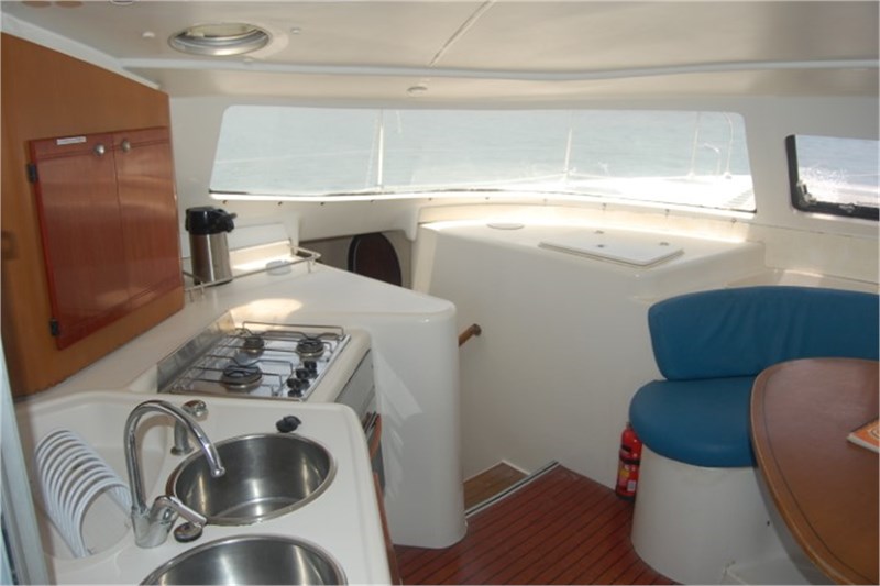 Galley in catamaran Fountaine Pajot Lavezzi 40 Kupela for charter in Cuba