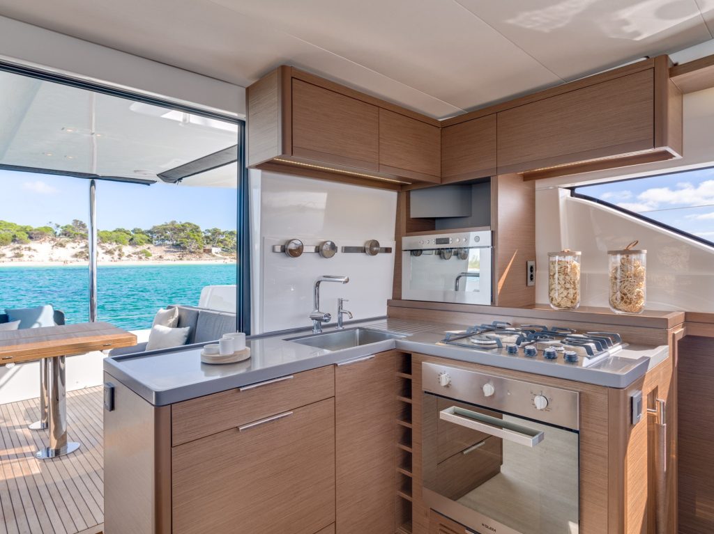 Galley in catamaran Lagoon 50