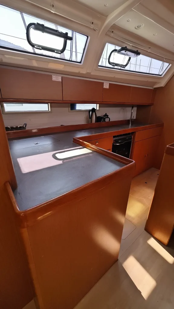 Galley in sailing yacht Bavaria Cruiser 46 Simba for charter in Fethiye in Turkey
