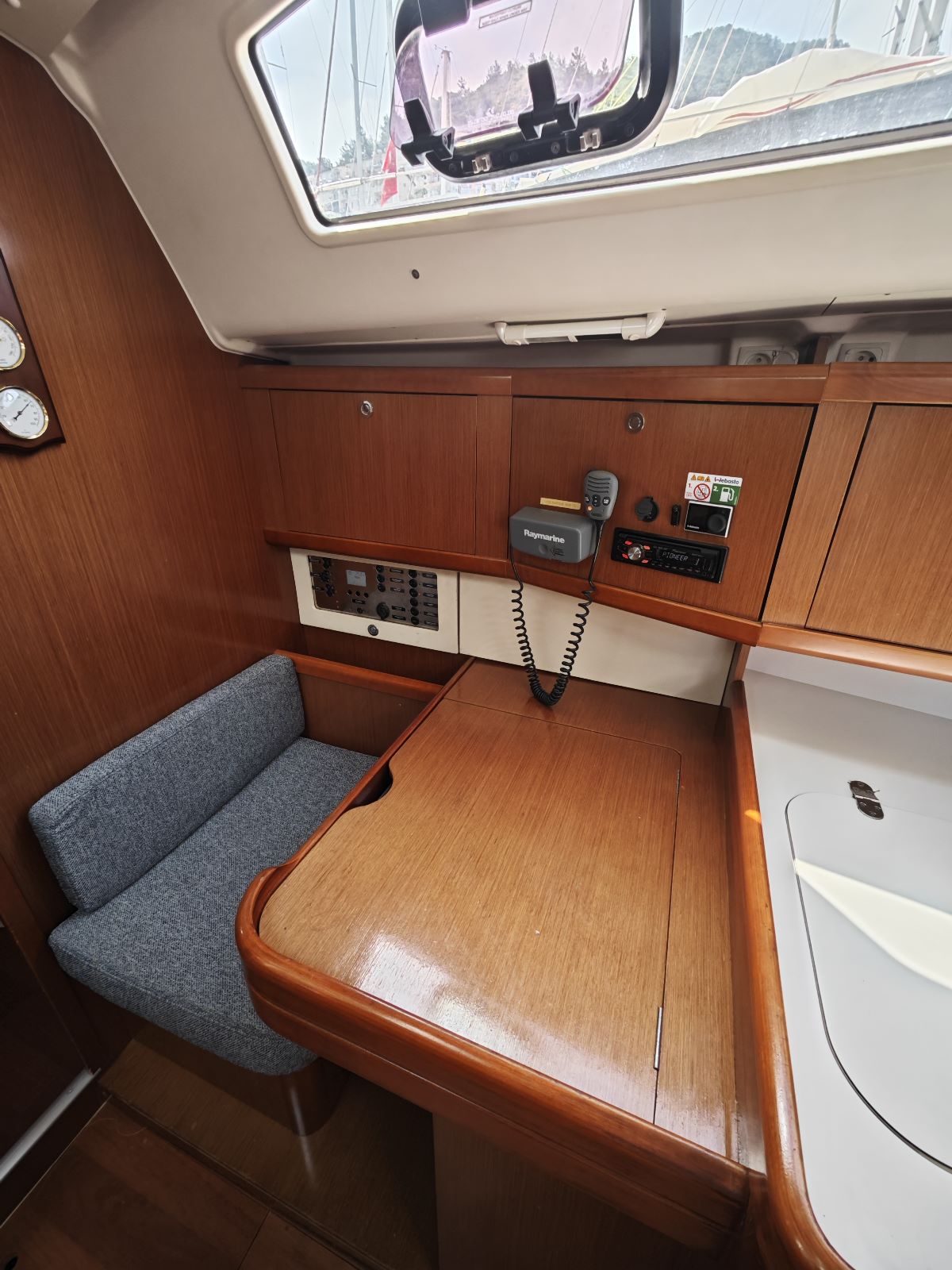 Navigation table in sailing yacht Beneteau Oceanis 40 Violet for charter in Fethiye in Turkey