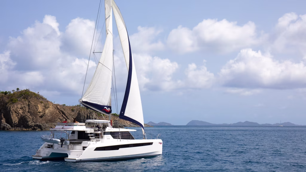 Catamaran Moorings 5000 with 5 cabins for charter in Saint Martin in Caribbean