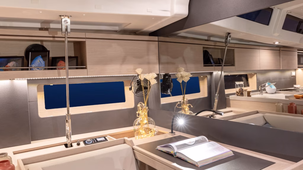 Galley in sailing yacht Moorings 52.4 for charter in Saint Martin in Caribbean